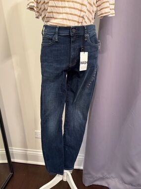 Washed Dark Blue Women's Jeans - Midrise Skinny Fit